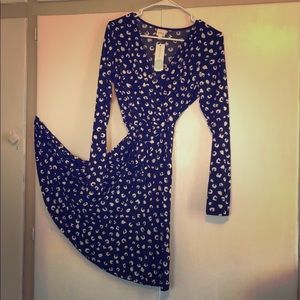 Kaileigh Cotille Faux Wrap Knit Dress